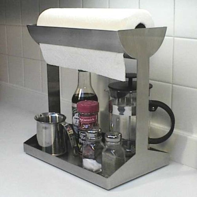 Stainless steel paper towel holder, Custom Metal Home