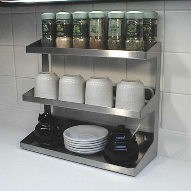 Stainless steel spice rack, Custom Metal Home