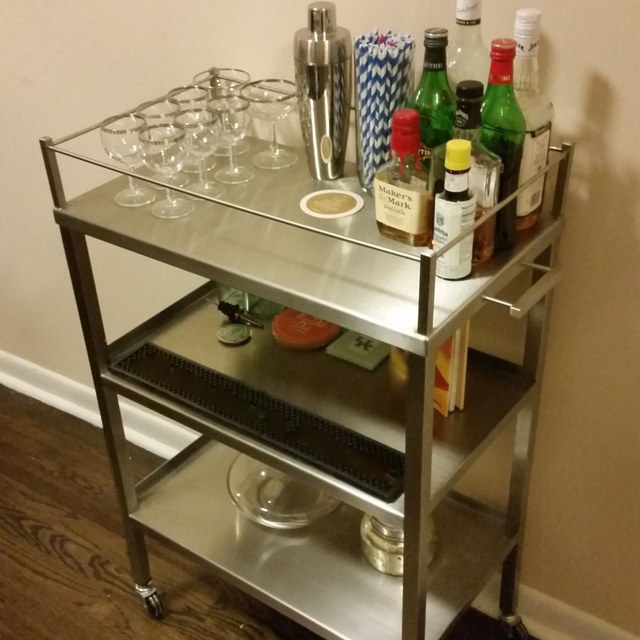 Stainless steel bar cart, Custom Metal Home