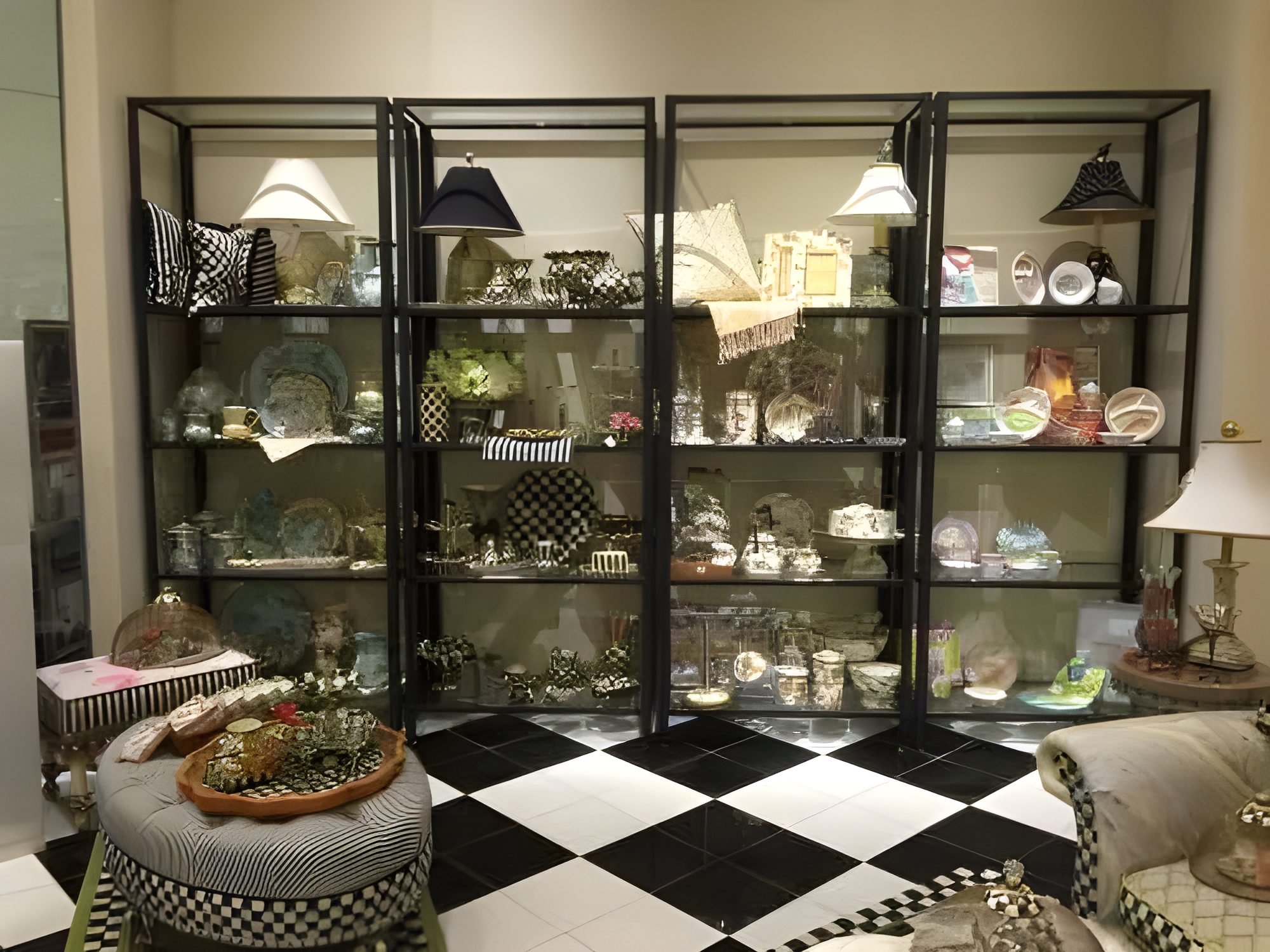 Retail display shelving for Bloomingdale's, custom fabricated in Addison IL