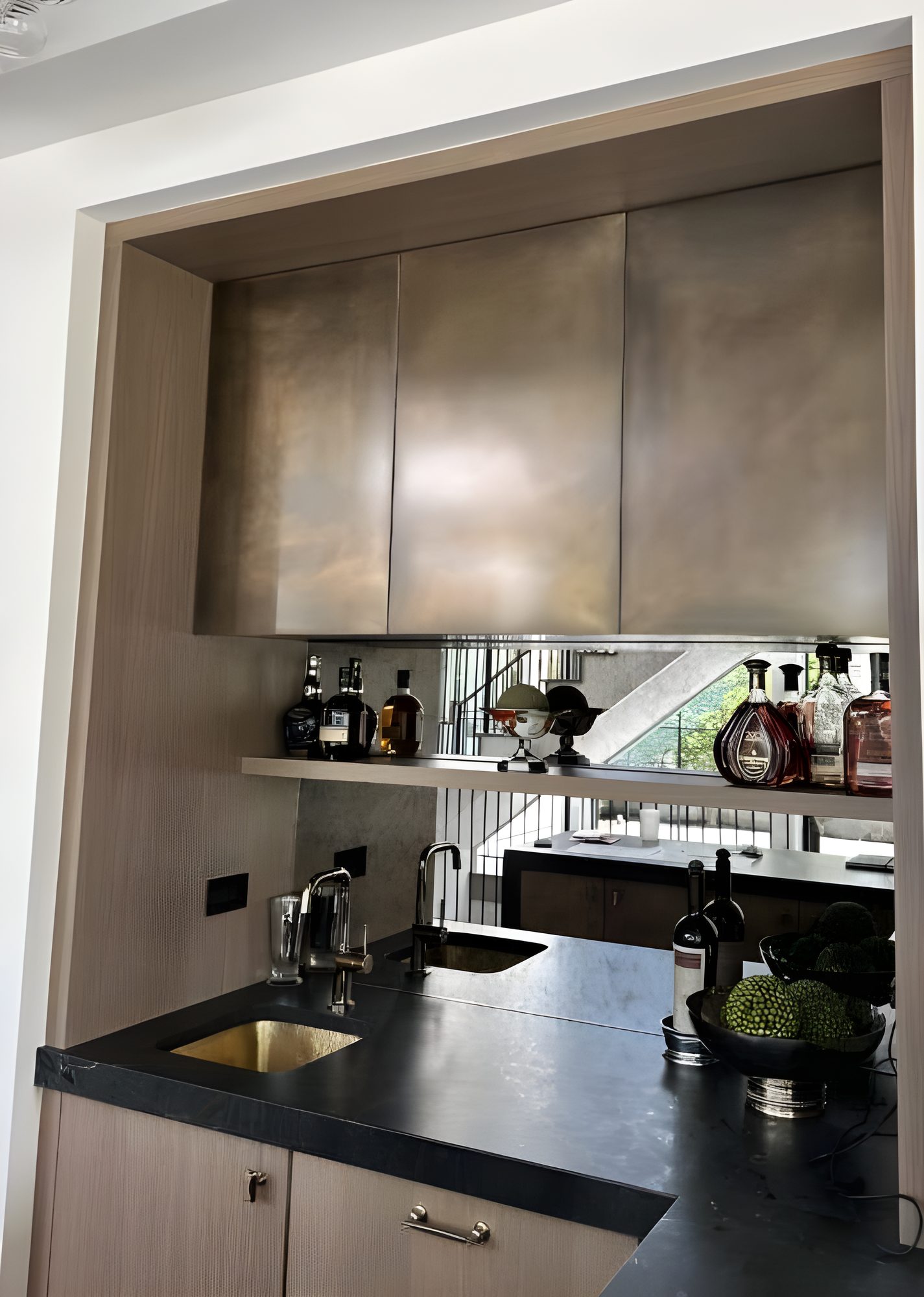 Brass wall covers with patina finish