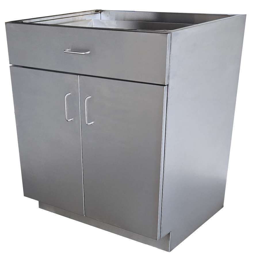 Stainless steel base cabinet with drawer