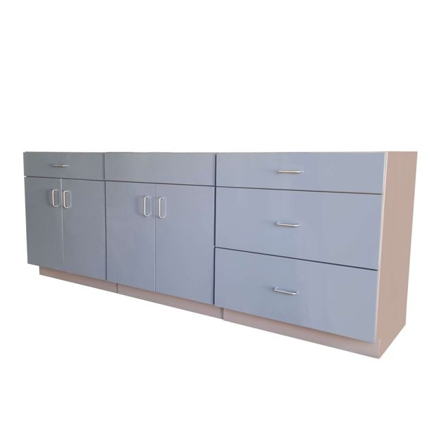 Powder coated steel cabinet run, Custom Metal Home