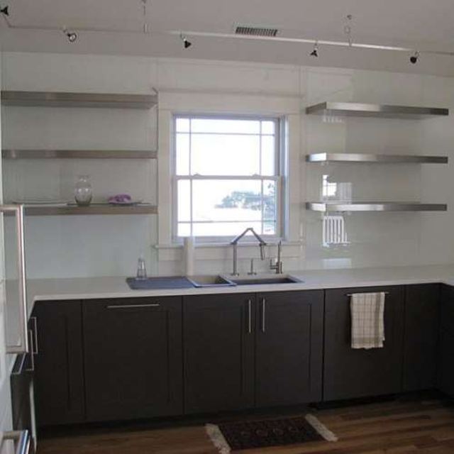 Seamless stainless floating shelf, Custom Metal Home
