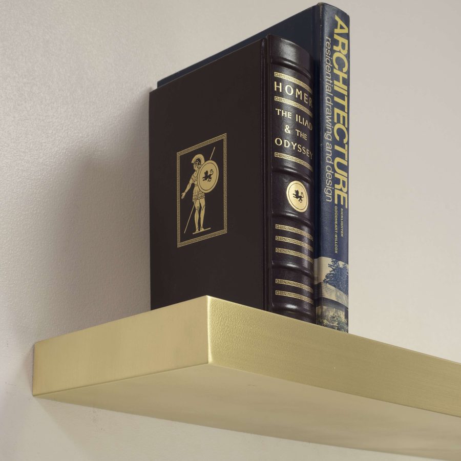 Brushed brass floating shelf