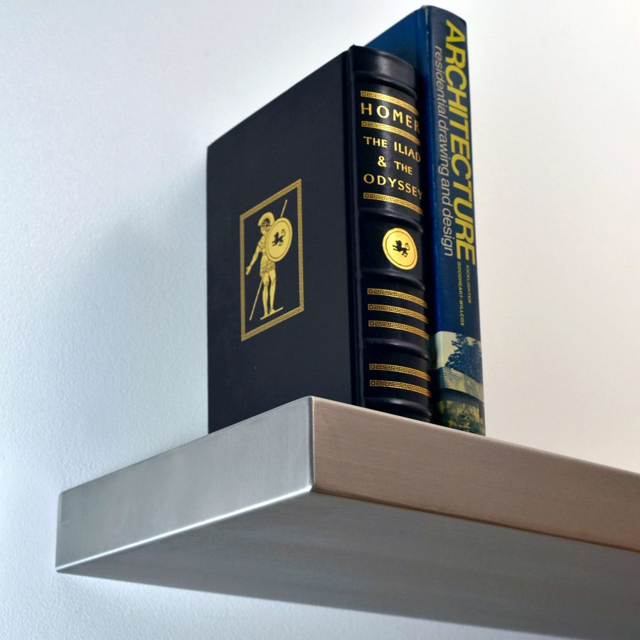 Seamless stainless steel floating shelf