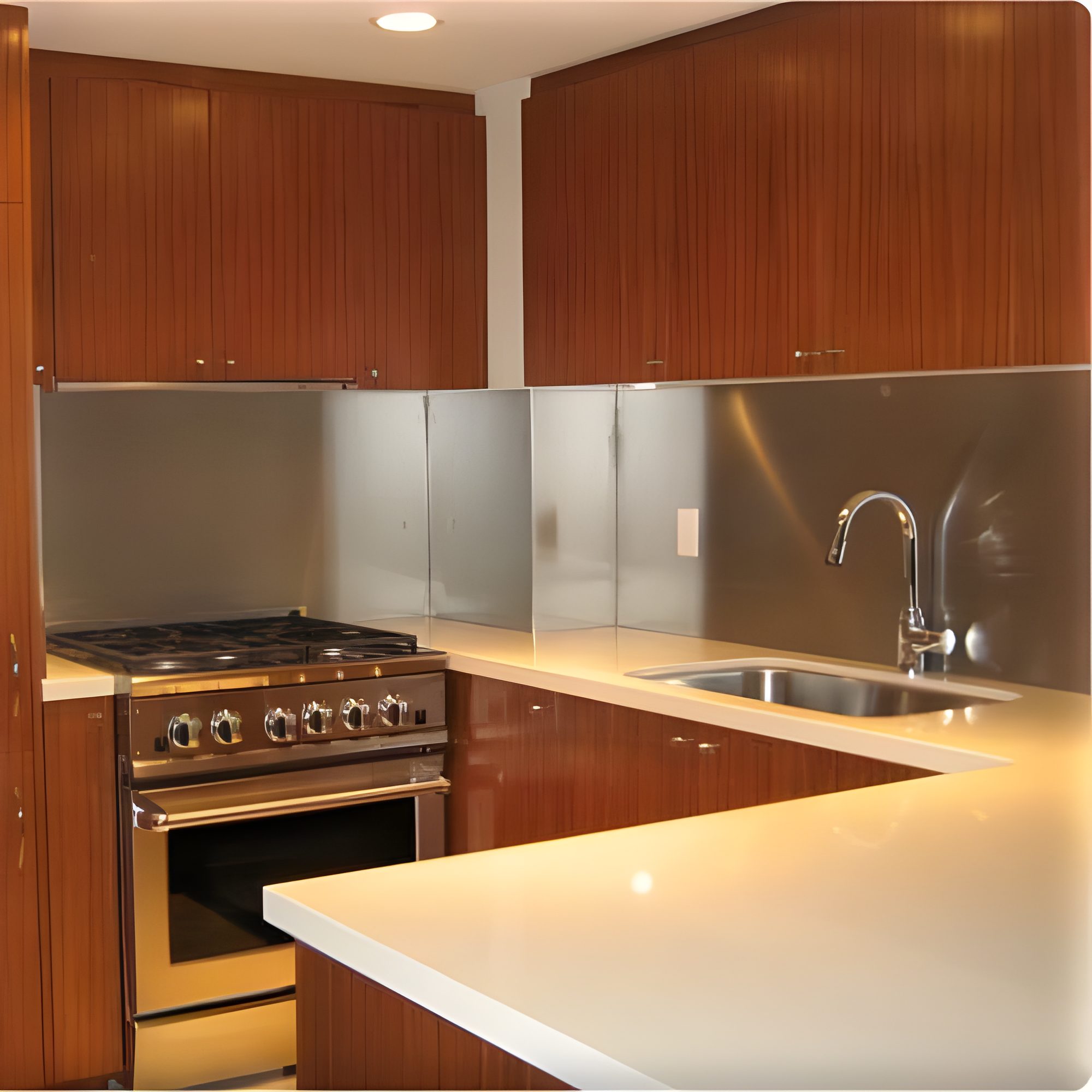 Metal backsplash panels installation
