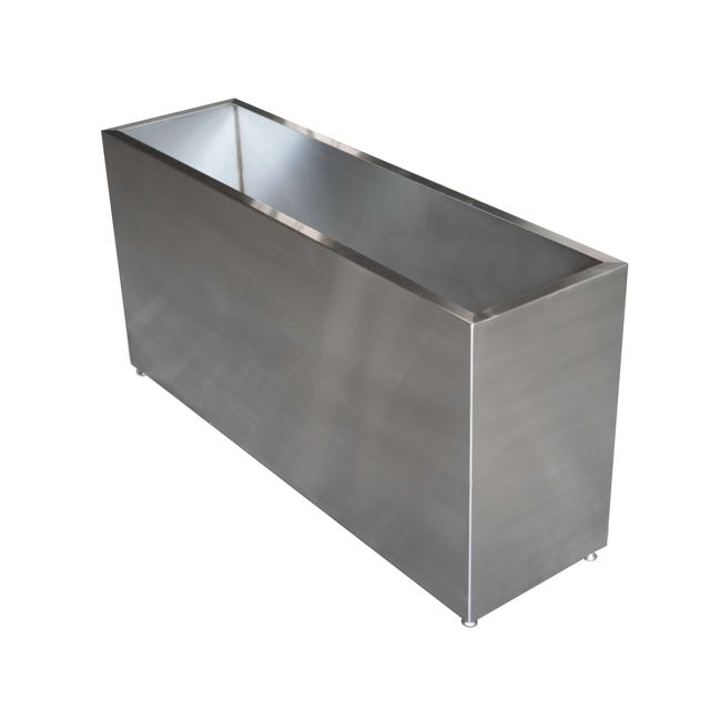 Rectangular stainless steel planter, Custom Metal Home