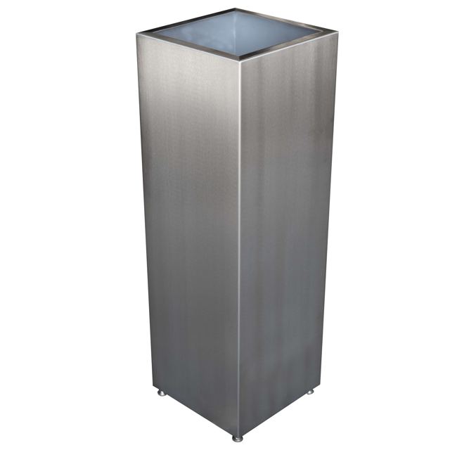 Tall square stainless steel planter, Custom Metal Home