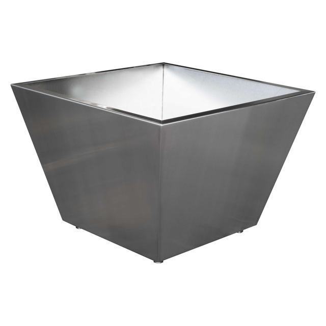 Tapered stainless steel planter, Custom Metal Home