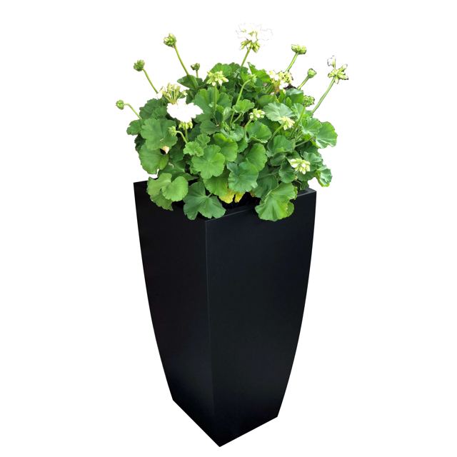 Curved planter in black powder coat, Custom Metal Home