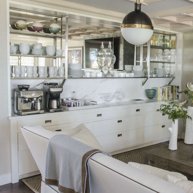 Stainless steel and glass shelving unit, Custom Metal Home