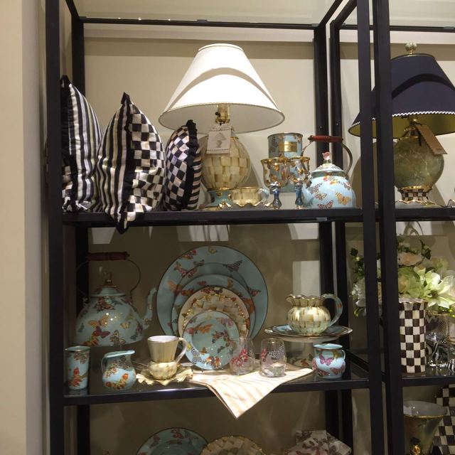 Black steel display shelving in a retail store, Custom Metal Home