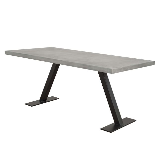 Zinc dining table with Elena base, Custom Metal Home