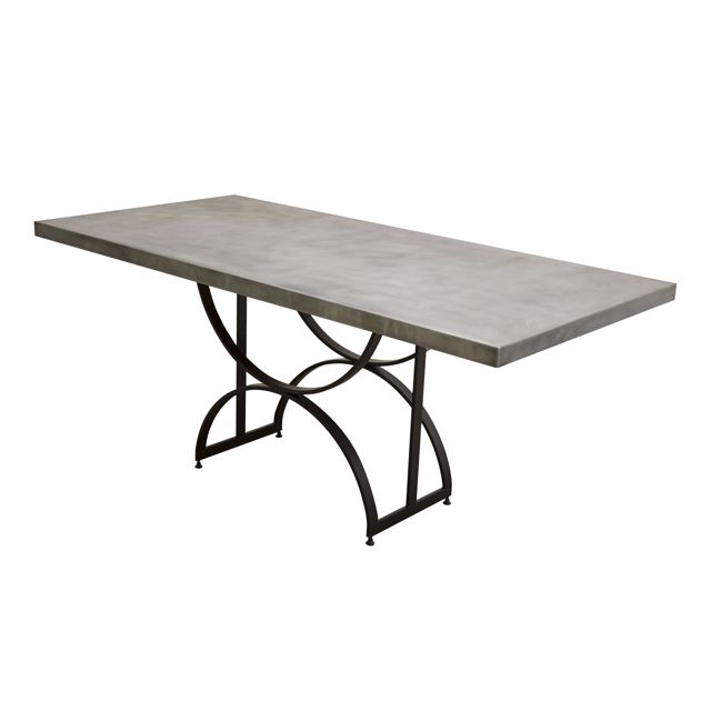 Zinc top dining table with Oceanus base, Custom Metal Home