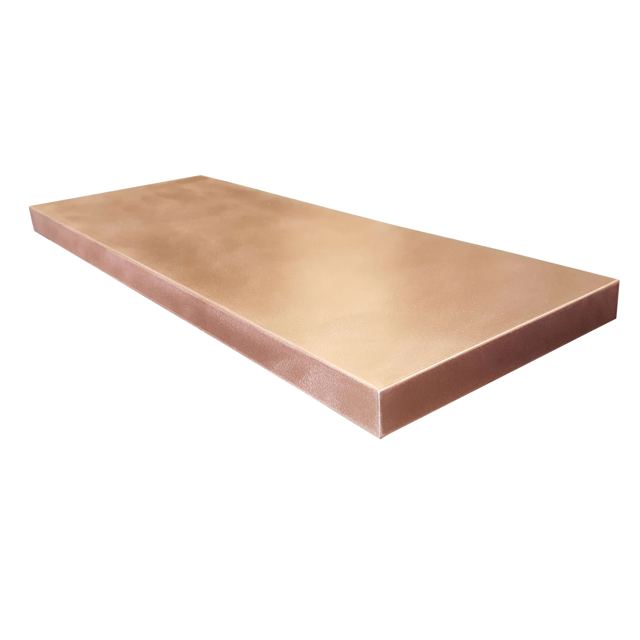 Copper table top with matte finish