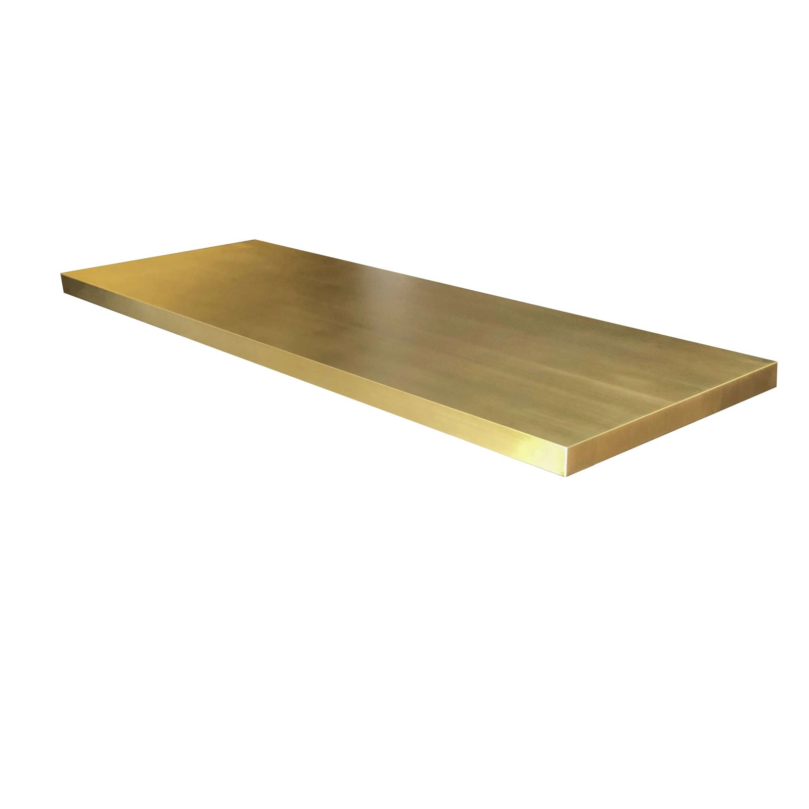 Brass table top with brushed finish by Custom Metal Home