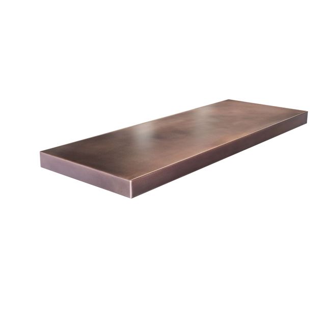 Copper table top with dark patina, Custom Metal Home