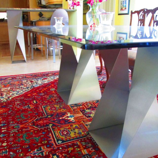 Twist bases in a dining room, Custom Metal Home
